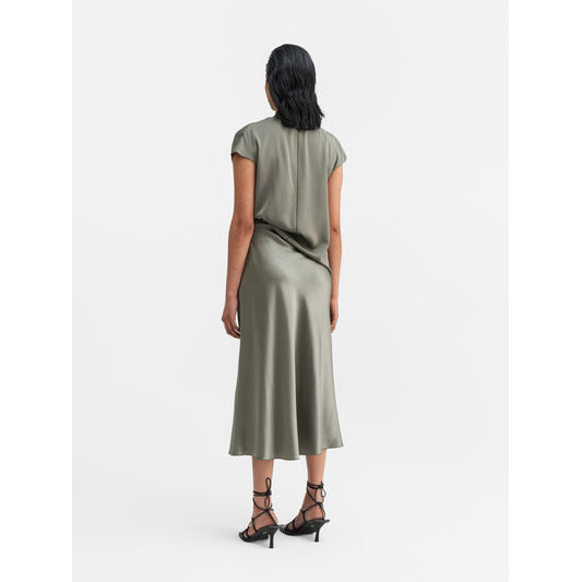 Hana Satin Skirt Light Military