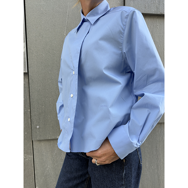 Cropped Shirt Mid Blue