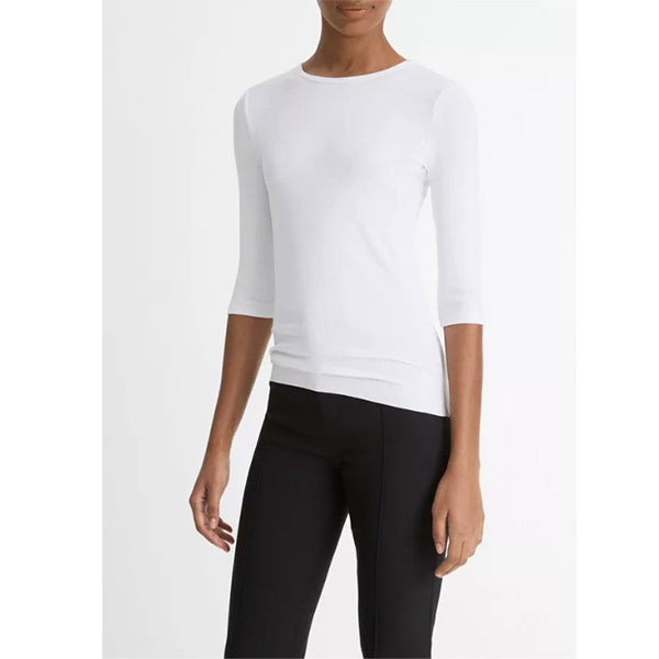 Elbow Sleeve Crew Modal Optic White
