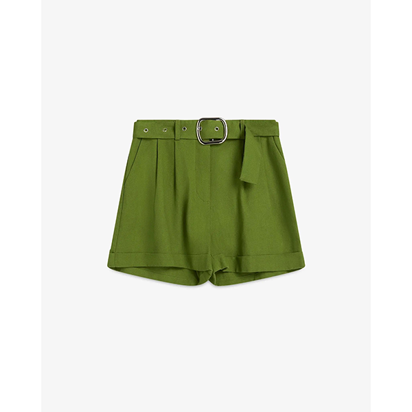 Zephyr Linen Shorts Leaf Green