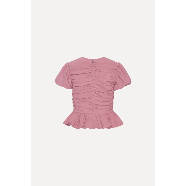 Ruched Puff Sleeve Top Lilas