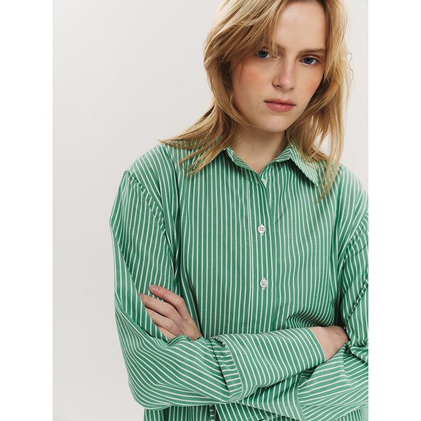 Sally Midi Dress Vineyard Green Stripe