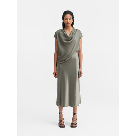 Hana Satin Skirt Light Military