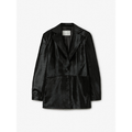 Pony Leather Blazer Black