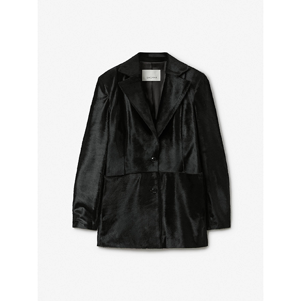 Pony Leather Blazer Black