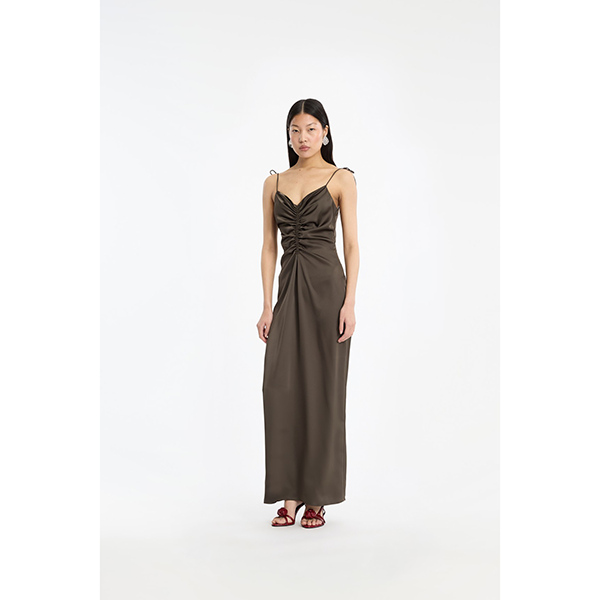 V-neck Slip Dress Black Olive
