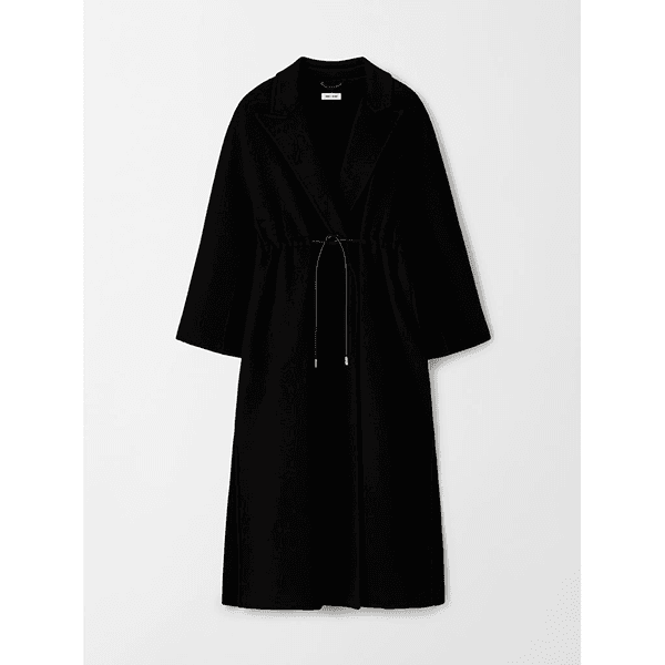 Drawstring Coat Black