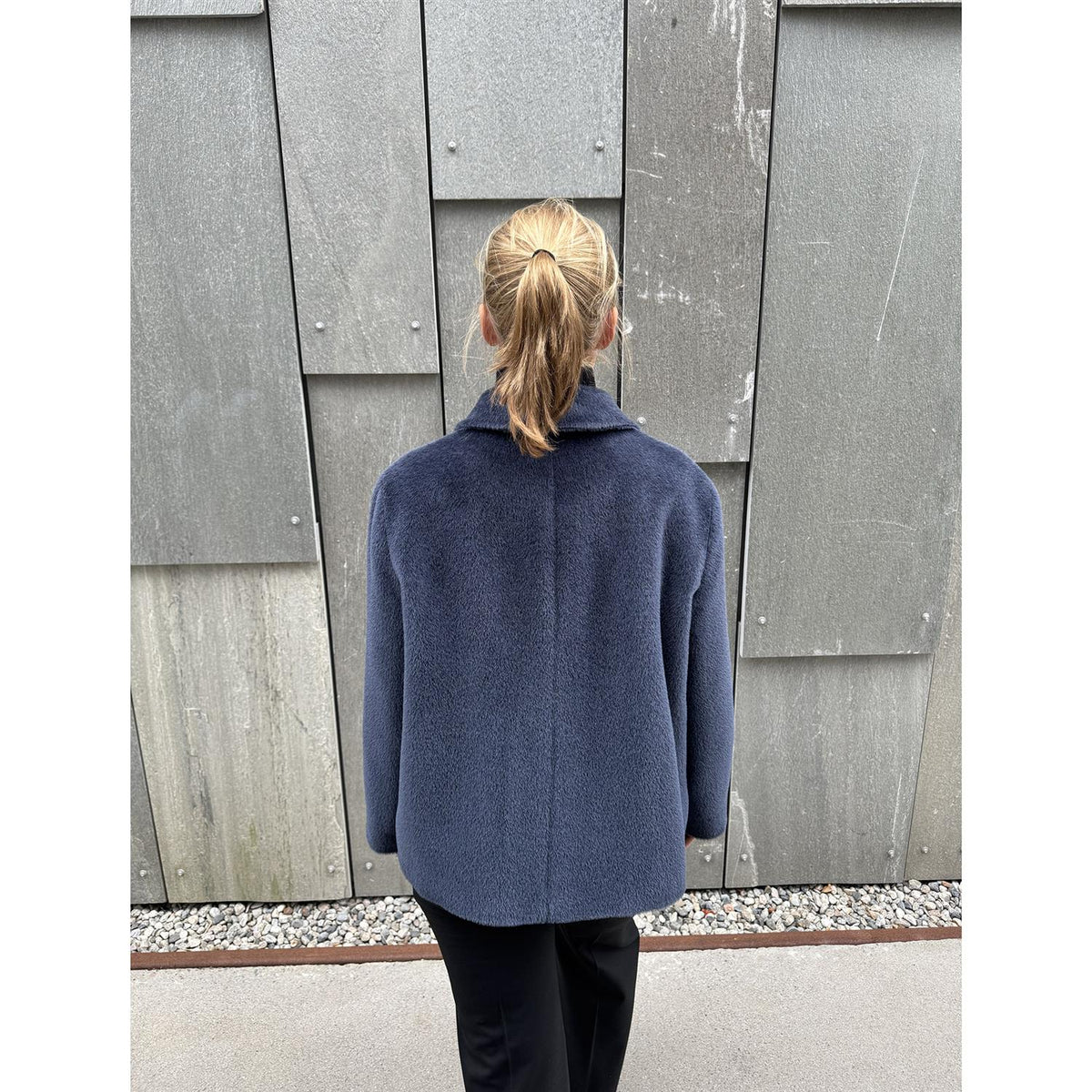 Agnes Alpaca Coat Blue