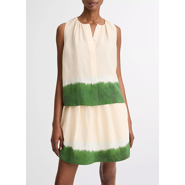 Dip Dye A-line Slvls Top Porcelain/Herba