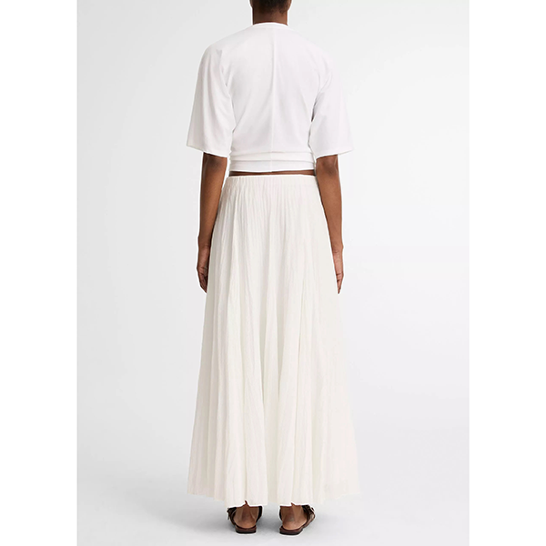 Crinkled Maxi Skirt Off White