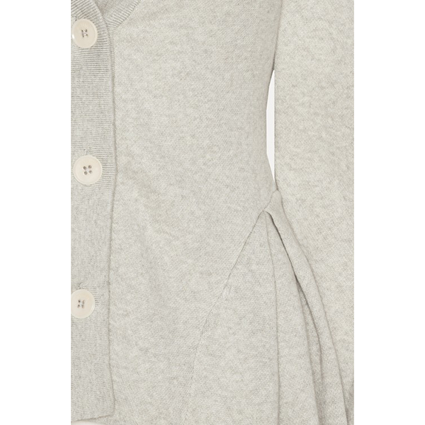 Peplum Knit Cardigan Pumice Stone