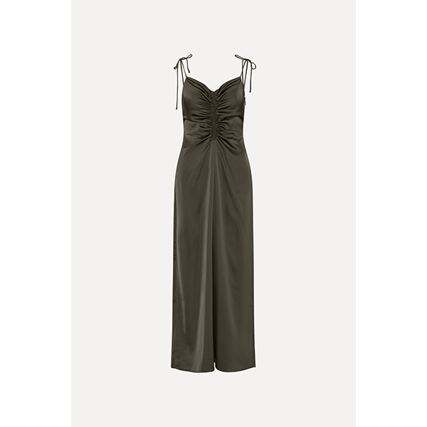 V-neck Slip Dress Black Olive