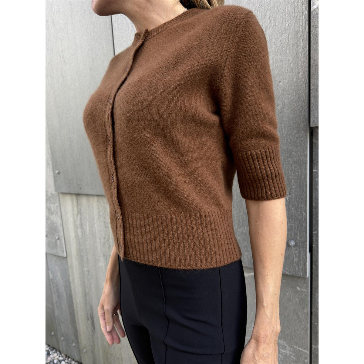 Este Cashmere Cardigan Cognac
