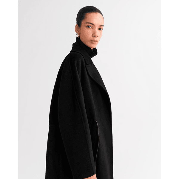 Drawstring Coat Black