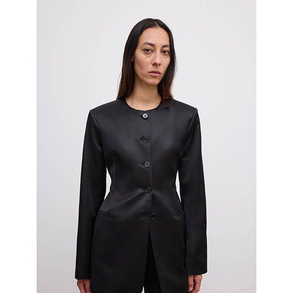 Shiny Slim Blazer Black