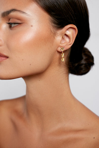 Triple Sun Earrings Gold