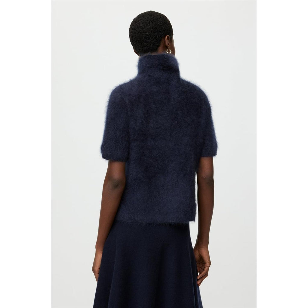 Brushed Short Sleeve Turtleneck Navy