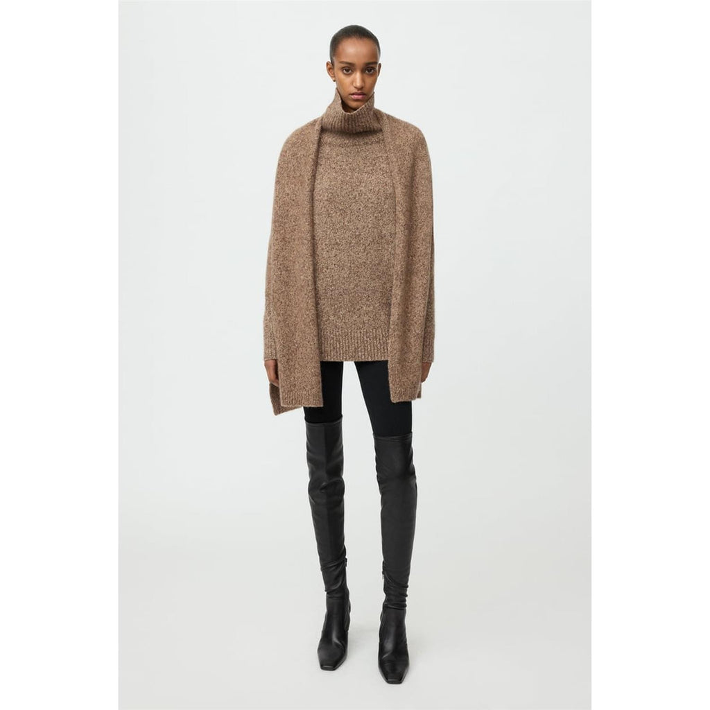 Marled Relaxed Fit Turtleneck Brown Melange