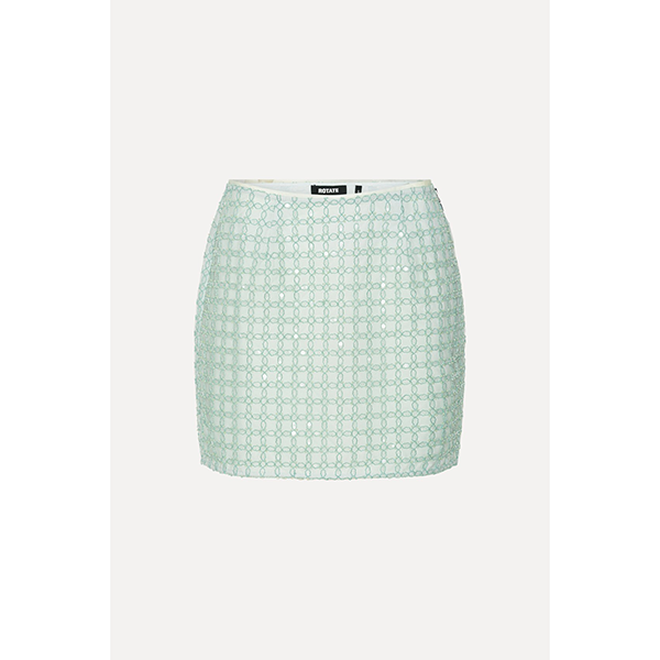 Beaded Mini Skirt Ice Flow