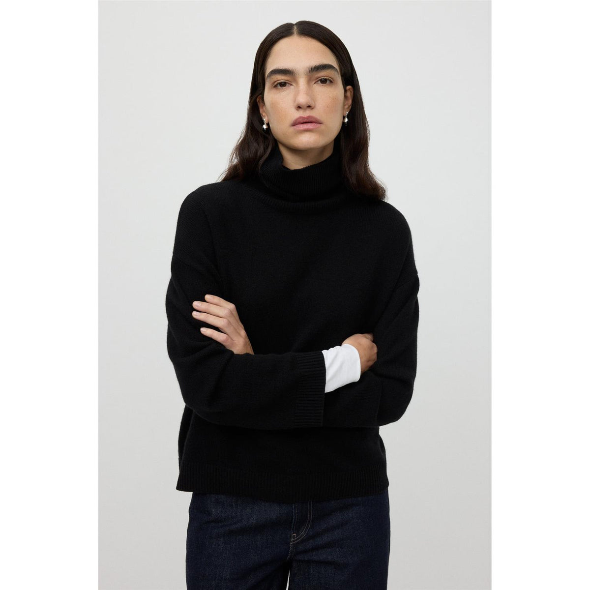 Folded Turtleneck Black