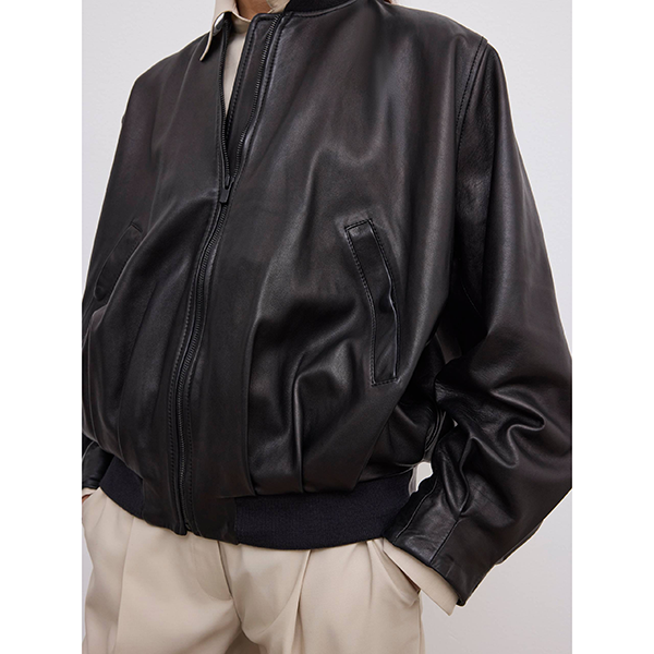 Leather Blouson Black