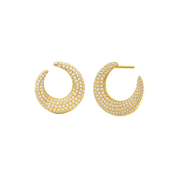 Wishbone Hoops Sparkle Gold