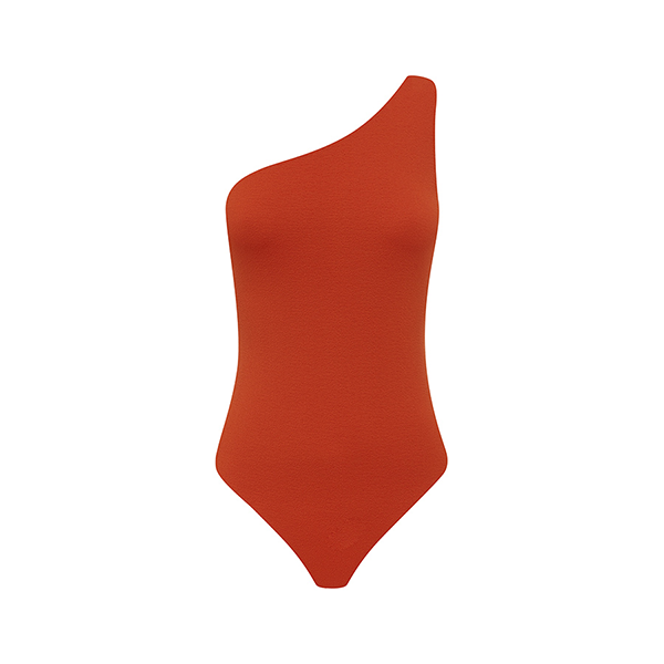 Asymmetric Maillot Tomato Crinkle