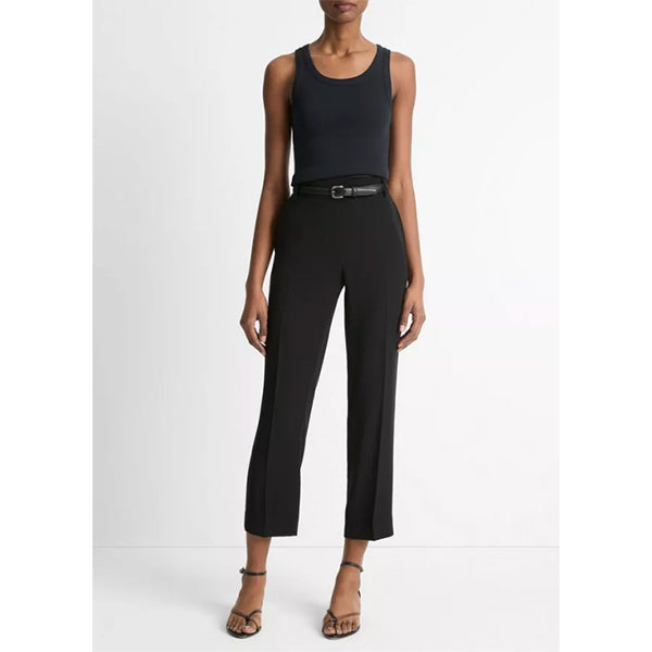Mid Rise Tapered Pull on Pant black