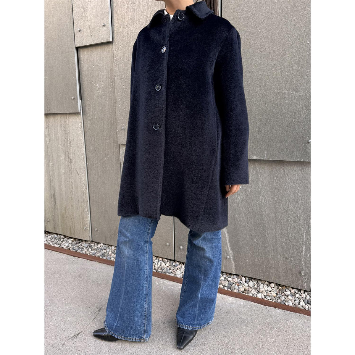 Paula Alpaca Coat Navy