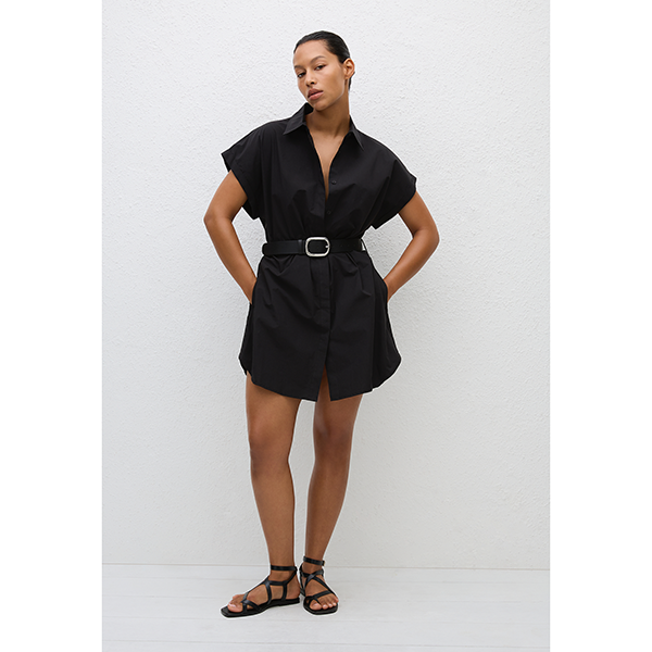 Mini Shirt Dress Black