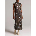 Lily Vine Draped Funnel Nk Dress Cypress Lily