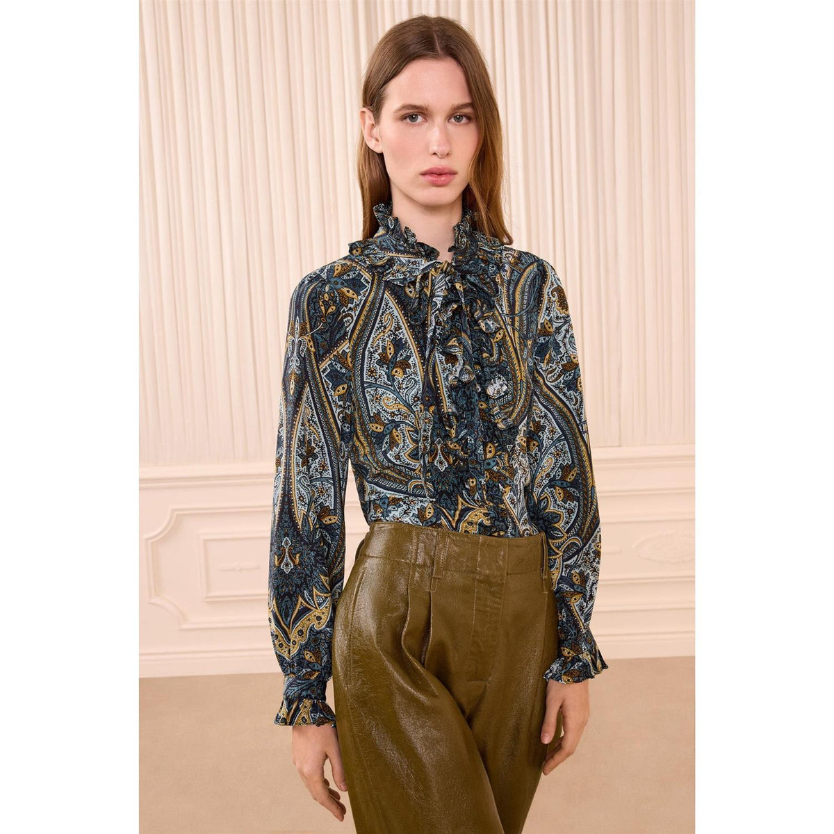 Catroux LS Silk Blouse Prussian