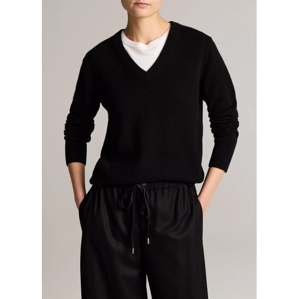 Casual V-neck Sweater Black