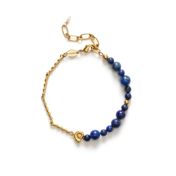 Deep Blue Bracelet Golden Lapis