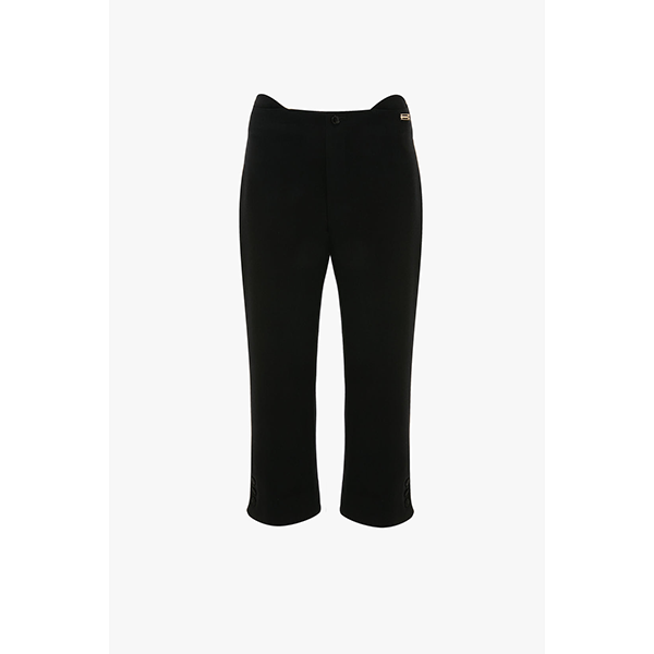 Tab Detail Cropped Trouser Black