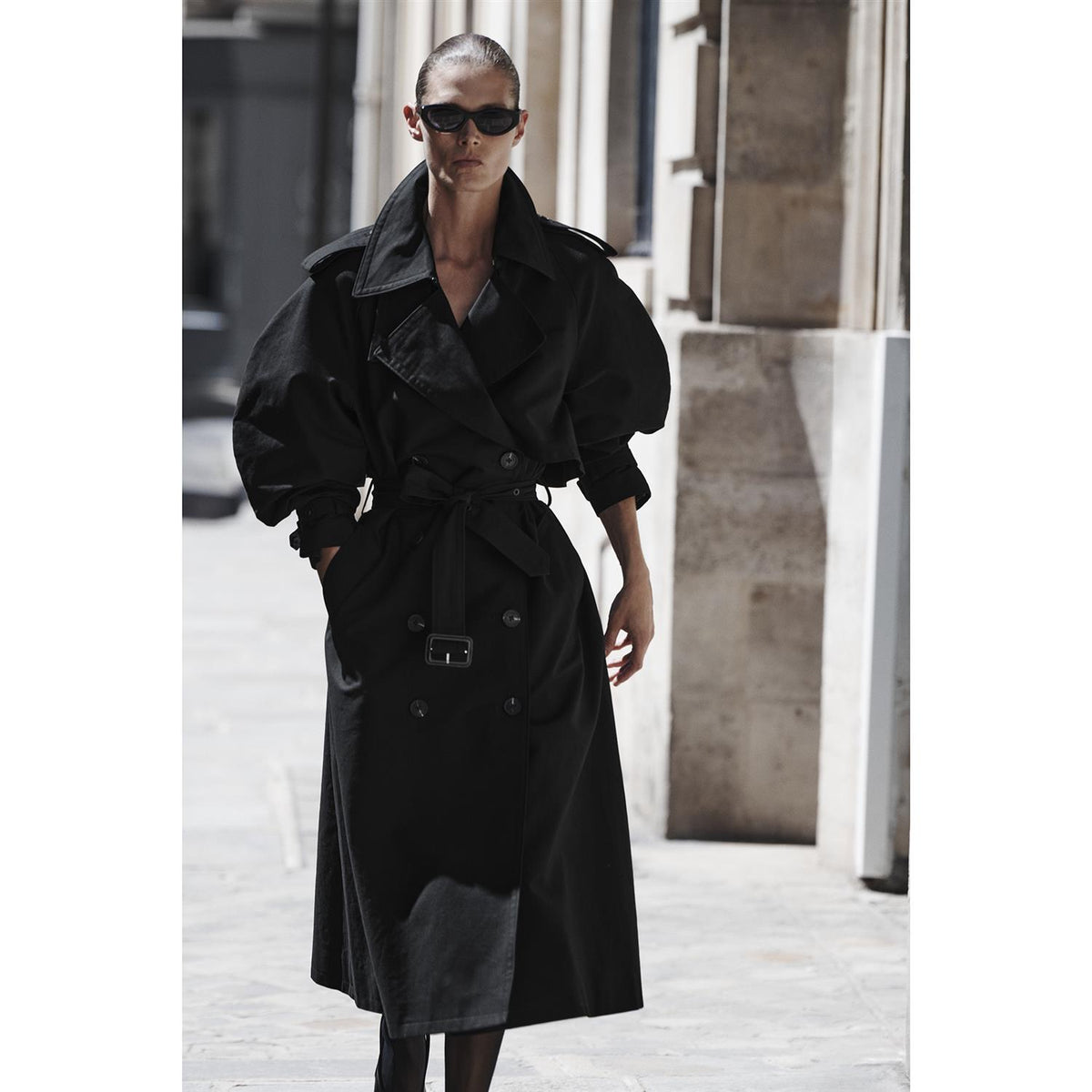 Pascale Maxi Trench Black