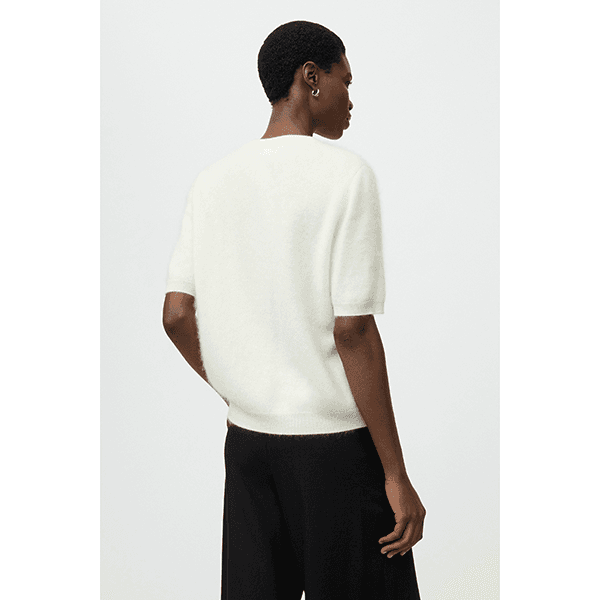Brushed Short Sleeve Feather White