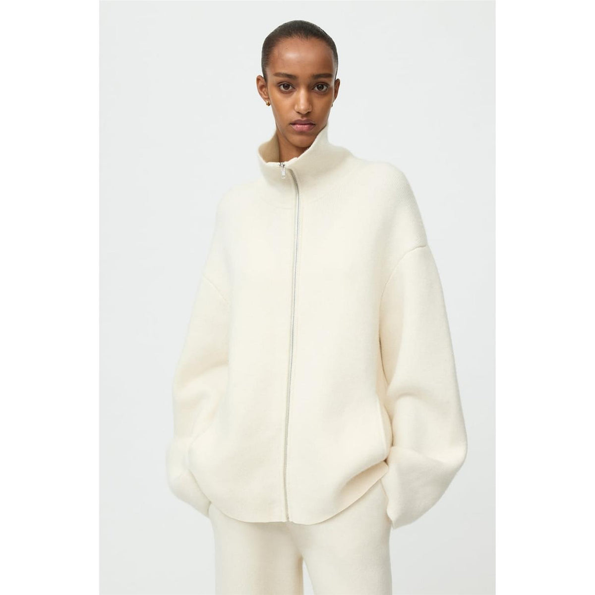 Double Knit Cardigan Feather White