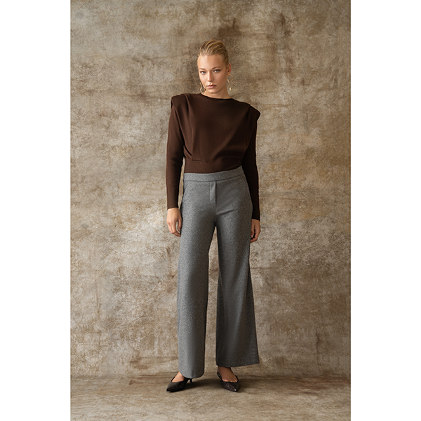 Naley Bonded Wool Flannel Black Coffee