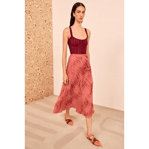 Amiko Midi Skirt Chestnut