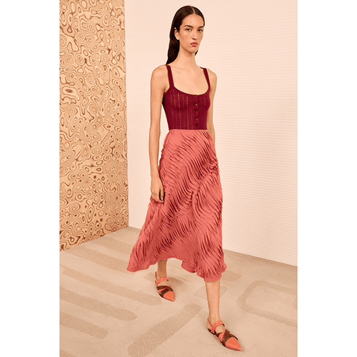 Amiko Midi Skirt Chestnut