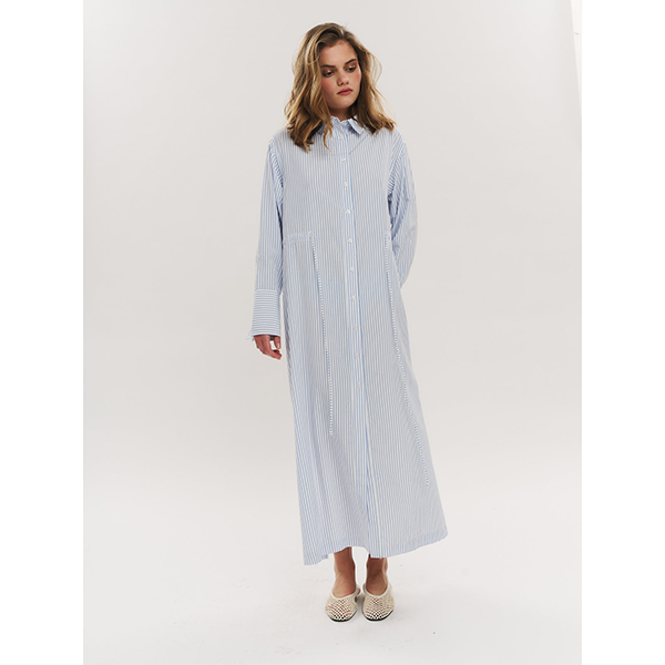 Sally Midi Dress Blue Stripe