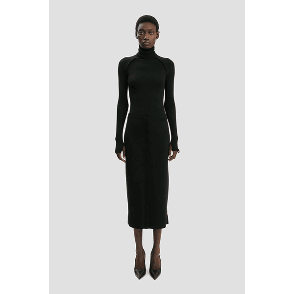 High Neck Top Black