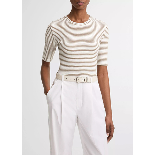 Striped Elbow Slv Crew Tapenade Combo
