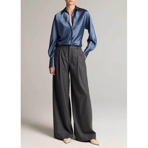 Bias L/S Blouse Blue Slate