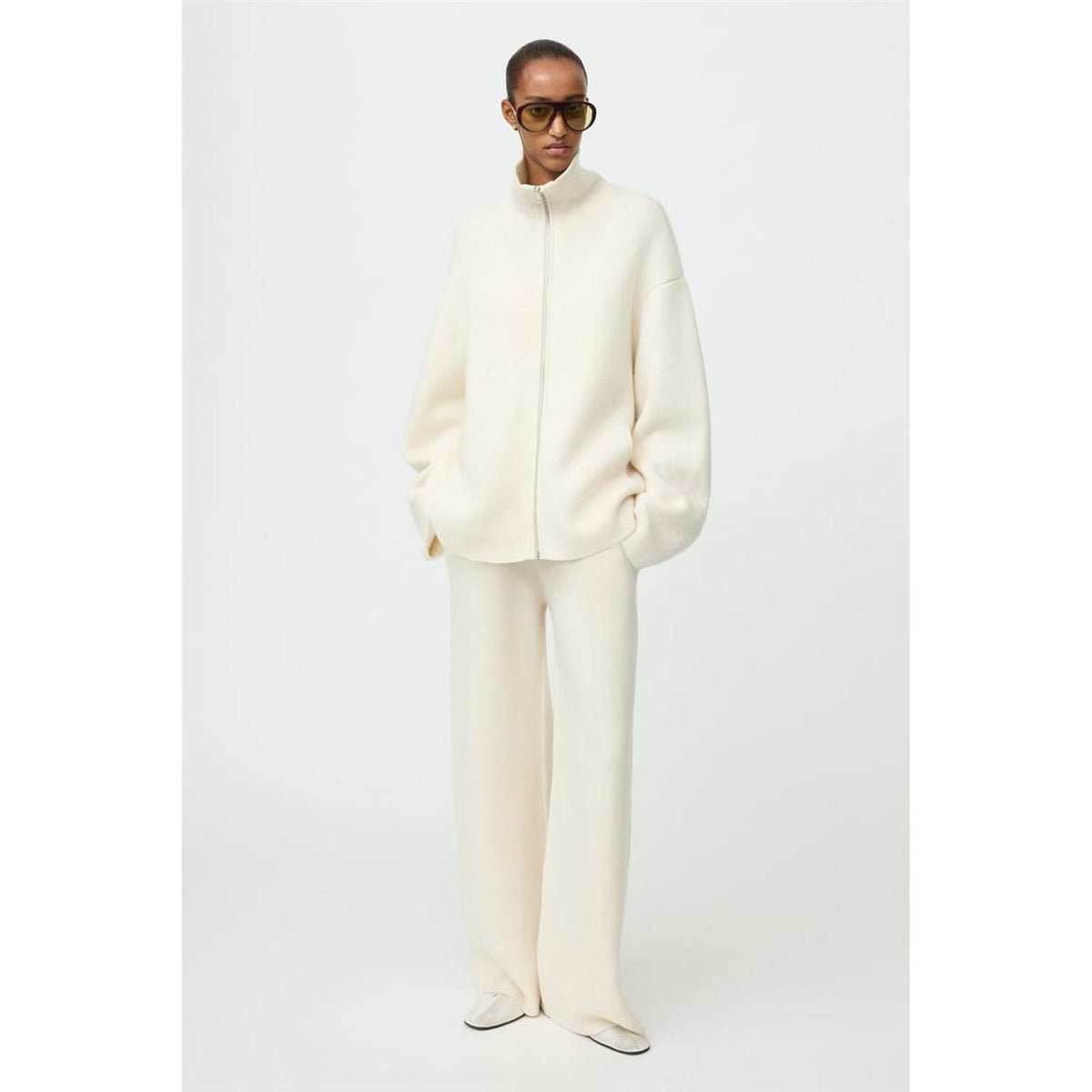 Double Knit Cardigan Feather White