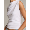 Slvless Draped Top Optic White