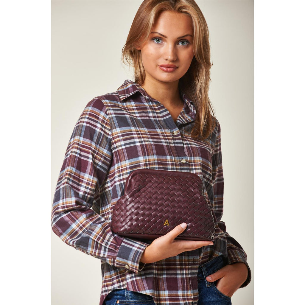 Woven Clutch Burgundy
