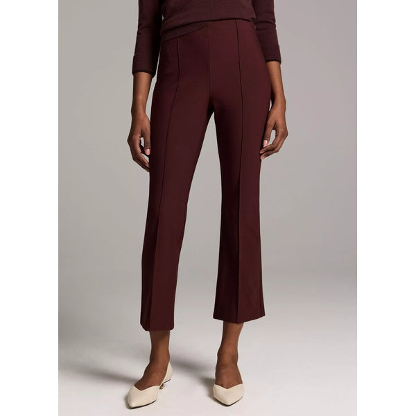 Niki Mid Rise Pintuck Crop Flare Pant Cherrywood