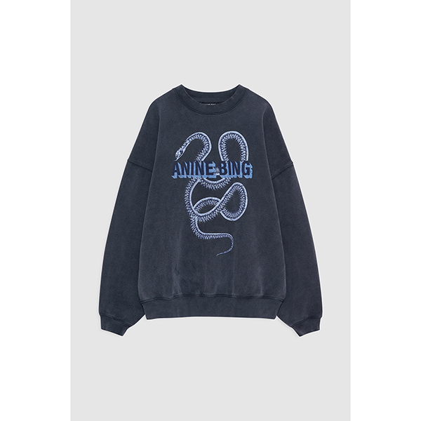 Harvey Crew Sweatshirt Snake Washed Black